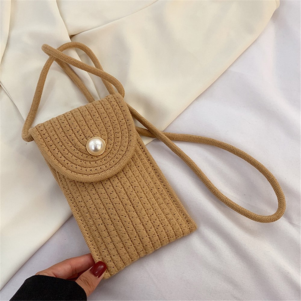 SOLARI Geantă crossbody de vară pentru telefon BROWN