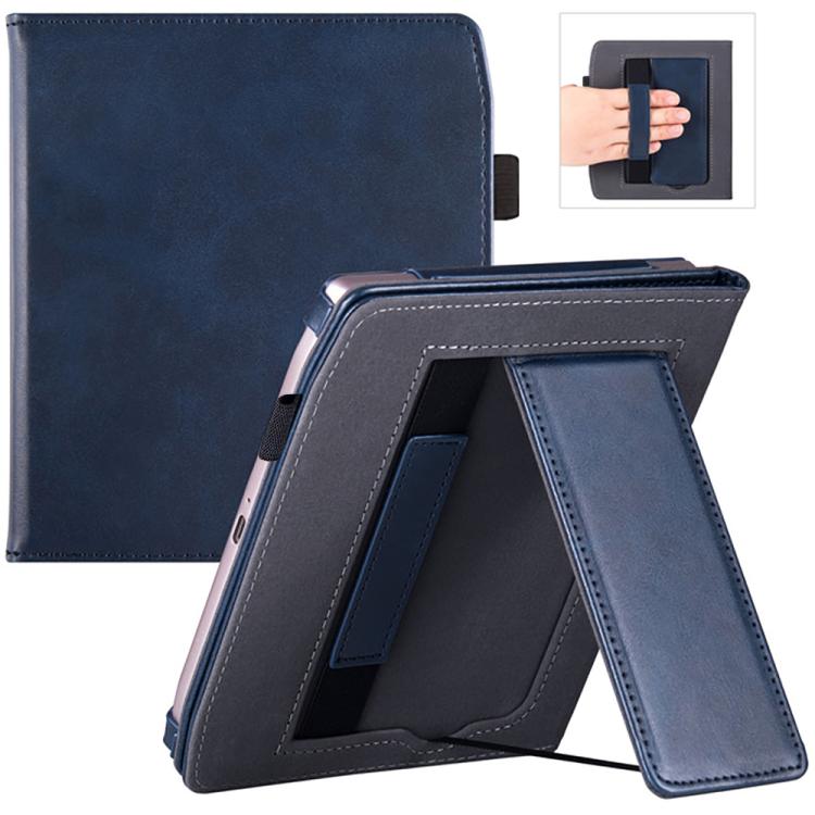 LEATHER Husă rabatabilă pentru PocketBook 700 Era albastră