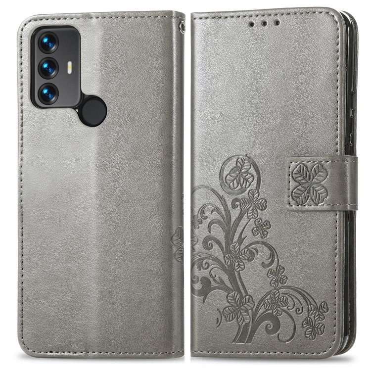ART Husă portofel TCL 30 SE / TCL 306 FLOWERS gri