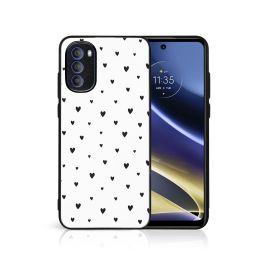 MY ART Husă pentru Motorola Moto G31 / G41 BLACK HEARTS (167)