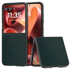 LEATHER Husă de protecție pentru Motorola Razr 60 Ultra verde închis