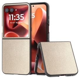 LEATHER Husă de protecție pentru Motorola Razr 60 Ultra auriu