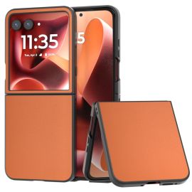 LEATHER Husă de protecție pentru Motorola Razr 60 Ultra portocaliu