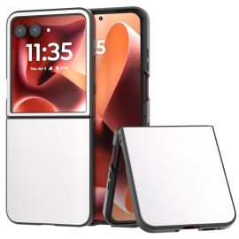 LEATHER Husă de protecție pentru Motorola Razr 60 Ultra alb
