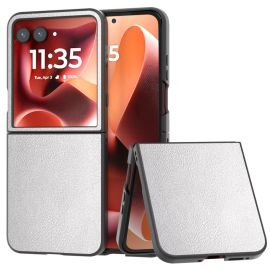 LEATHER Husă de protecție pentru Motorola Razr 60 Ultra argintiu