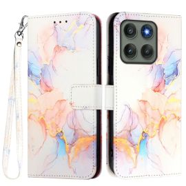 ART MARBLE Husă tip portofel pentru Motorola Edge 60 Pro WHITE ORANGE