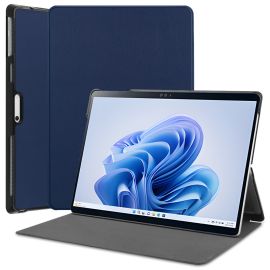 LEATHER Husă cu clapetă pentru Microsoft Surface Pro 9 / 10 / 11 albastru