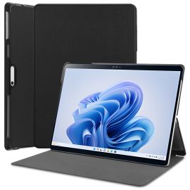 LEATHER Husă tip carte pentru Microsoft Surface Pro 9 / 10 / 11 negru