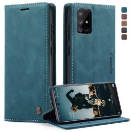Husa flip CASEME pentru Samsung Galaxy A71, albastră