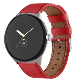 LEATHER Curea din piele pentru Google Pixel Watch / Pixel Watch 2 / Pixel Watch 3 41mm / Pixel Watch 4 41mm roșu
