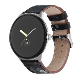 LEATHER Curea de piele pentru Google Pixel Watch / Pixel Watch 2 / Pixel Watch 3 41 mm WHITE FLOWER