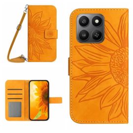 ART SUNFLOWER Portofel husă cu șnur pentru Honor 400 Smart 5G / Honor X7d galben