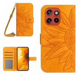 ART SUNFLOWER Portofel husă cu șnur pentru Motorola Edge 60 Neo galben