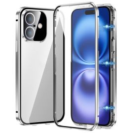 Capac magnetic 360 pentru Apple iPhone 16 Plus argintiu