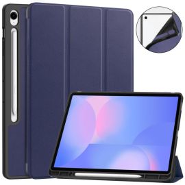Capac articulat LEATHER pentru Samsung Galaxy Tab S10 FE+ albastru