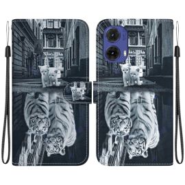 ART Husă portofel pentru Motorola Moto G85 5G TIGER