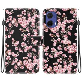 ART Husă portofel pentru Motorola Moto G85 5G PLUM BLOSSOM
