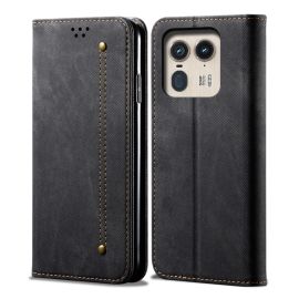 DENIM Husă portofel pentru Motorola Edge 50 Ultra negru