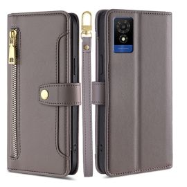 Husă tip portofel PASTEL pentru TCL 501 gri