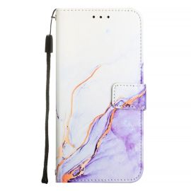 ART MARBLE Husă portofel pentru Samsung Galaxy Xcover 5 WHITE PURPLE