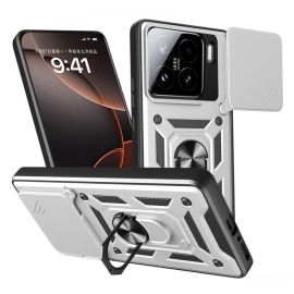 RING CAMERA Capac cu suport pentru Xiaomi 15 argintiu