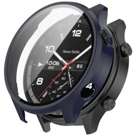 PC FULL COVER Capac din plastic cu sticlă pentru OnePlus Watch 2R albastru închis