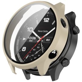 PC FULL COVER Capac din plastic cu sticlă pentru OnePlus Watch 2R bej