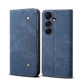 Portofel DENIM husă pentru Samsung Galaxy A17 / A17 5G albastru
