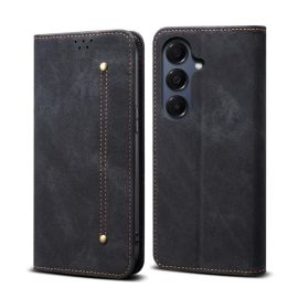 Portofel DENIM husă pentru Samsung Galaxy A17 / A17 5G negru