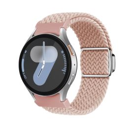 Curea din nailon împletită pentru Samsung Galaxy Watch 7 (40 / 44 mm) PINK SAND
