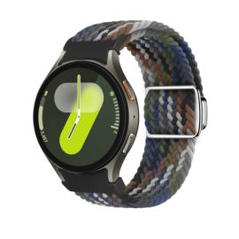 Curea din nailon împletită pentru Samsung Galaxy Watch 7 (40 / 44 mm) DENIM RAINBOW