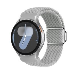 Curea din nailon împletită pentru Samsung Galaxy Watch 7 (40 / 44 mm) LUMINĂ GREY