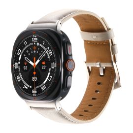 LEATHER Curea din piele pentru Samsung Galaxy Watch Ultra / Watch Ultra 2025 bej