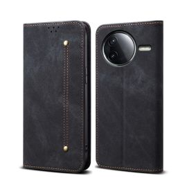 DENIM Husă portofel pentru Xiaomi Poco F7 Pro negru
