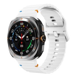 WAVY Curea din silicon pentru Samsung Galaxy Watch Ultra / Watch Ultra 2025 alb