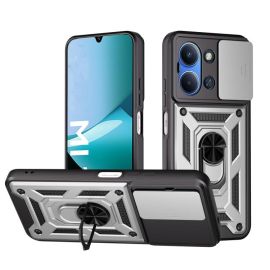 RING CAMERA Husă cu suport pentru Xiaomi Redmi 15C / Redmi 15C 5G argintiu