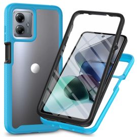 DUAL Capac cu două fețe cu folie Motorola Moto G54 5G / G54 5G Power Edition albastru deschis