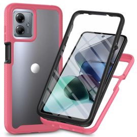 DUAL Capac cu două fețe cu folie Motorola Moto G54 5G / G54 5G Power Edition roz