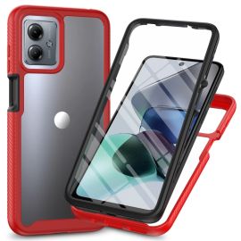 DUAL Capac cu două fețe cu folie Motorola Moto G54 5G / G54 5G Power Edition roșu