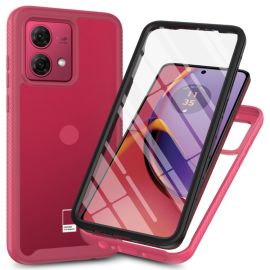 DUAL Capac cu două fețe cu folie Motorola Moto G84 5G roz