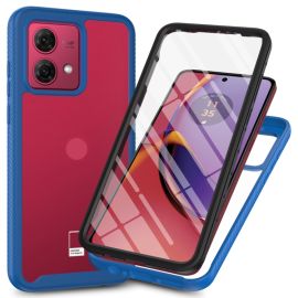 DUAL Capac cu două fețe cu folie Motorola Moto G84 5G albastru închis