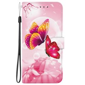 ART Husă portofel pentru Infinix Hot 50 5G PINK BUTTERFLIES
