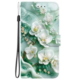 ART Husă portofel pentru Infinix Hot 50 5G JADE FLOWERS