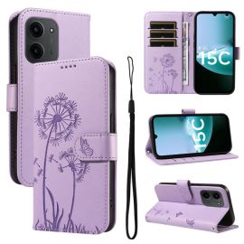 ART DANDELION Husă tip portofel pentru Xiaomi Redmi 15C / Redmi 15C 5G, violet