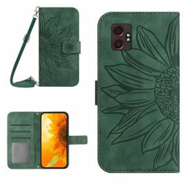 ART SUNFLOWER Husă tip portofel cu șnur pentru Samsung Galaxy Xcover 7 Pro verde