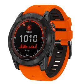 Brățară SPORTY QUICK FIT de schimb din silicon Garmin - lățime 22mm ORANGE-BLACK