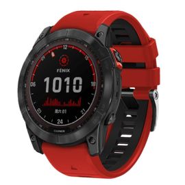 Brățară SPORTY QUICK FIT de schimb din silicon Garmin - lățime 22mm RED-BLACK