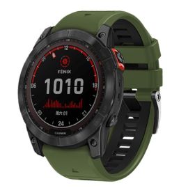 SPORTY QUICK FIT Curea de silicon de schimb Garmin - lățime 22mm ARMY GREEN-BLACK