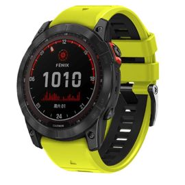 SPORTY QUICK FIT Curea de silicon interschimbabilă Garmin - lățime 22mm LIME-BLACK