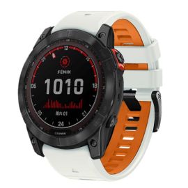 SPORTY QUICK FIT Curelușă din silicon interschimbabilă Garmin - lățime 22mm BEIGE-ORANGE